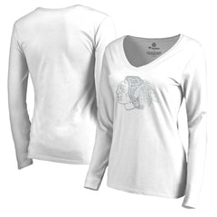 Chicago Blackhawks Women's White Out Long Sleeve T-Shirt Discount