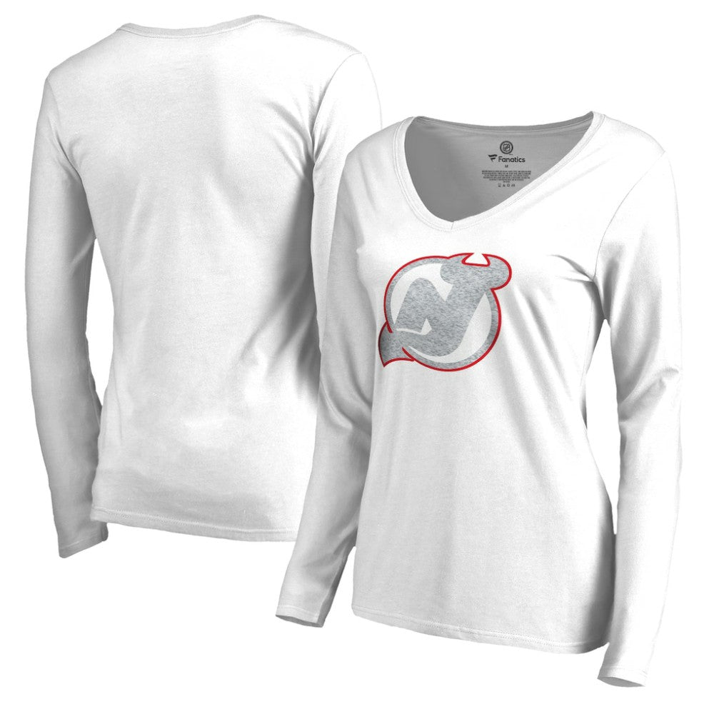 New Jersey Devils Women's White Out Long Sleeve T-Shirt Outlet