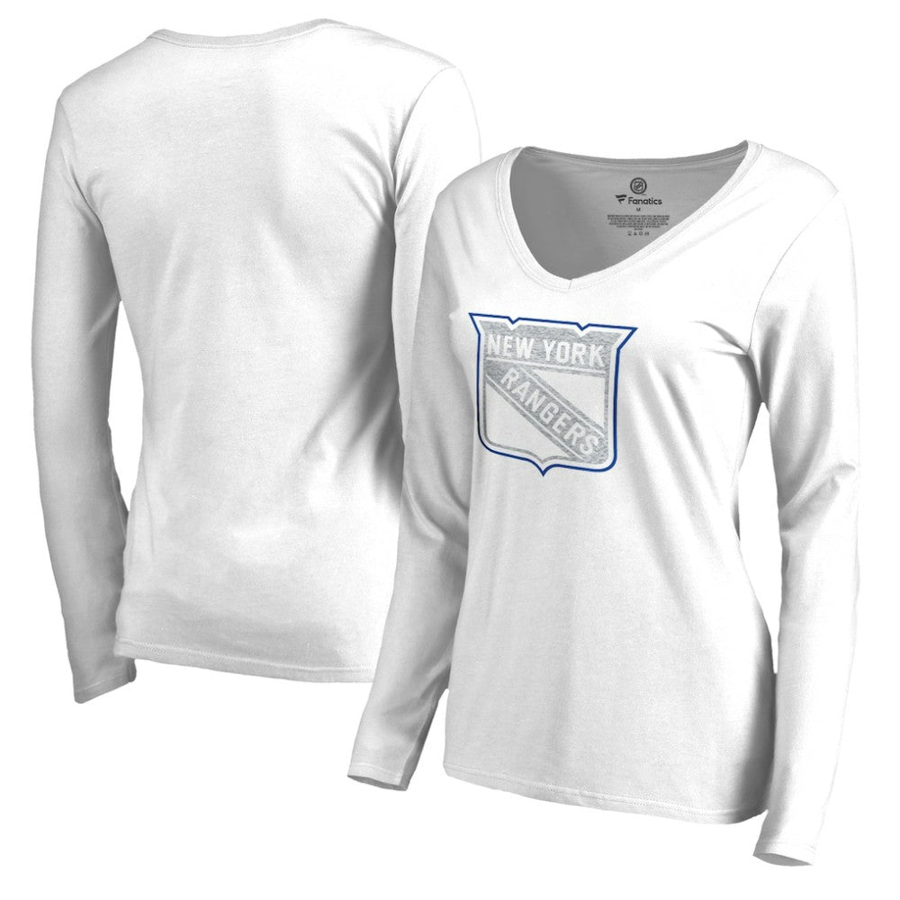New York Rangers Women's White Out Long Sleeve T-Shirt Outlet