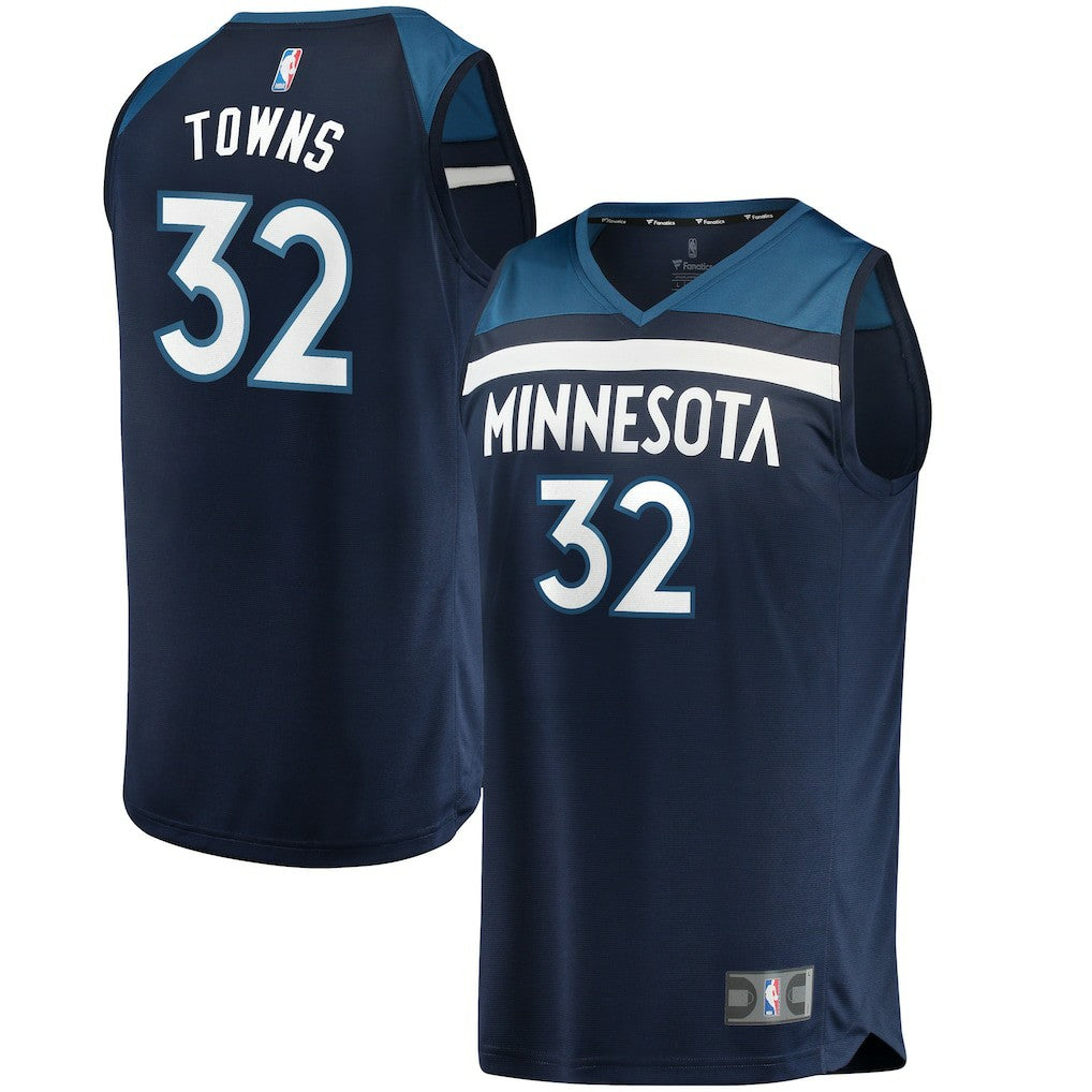 Karl-Anthony Towns Minnesota Timberwolves Fast Break Replica Jersey Navy On Sale