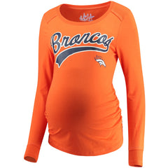 Denver Broncos  Touch Women's Maternity Yardline Tri-Blend Top