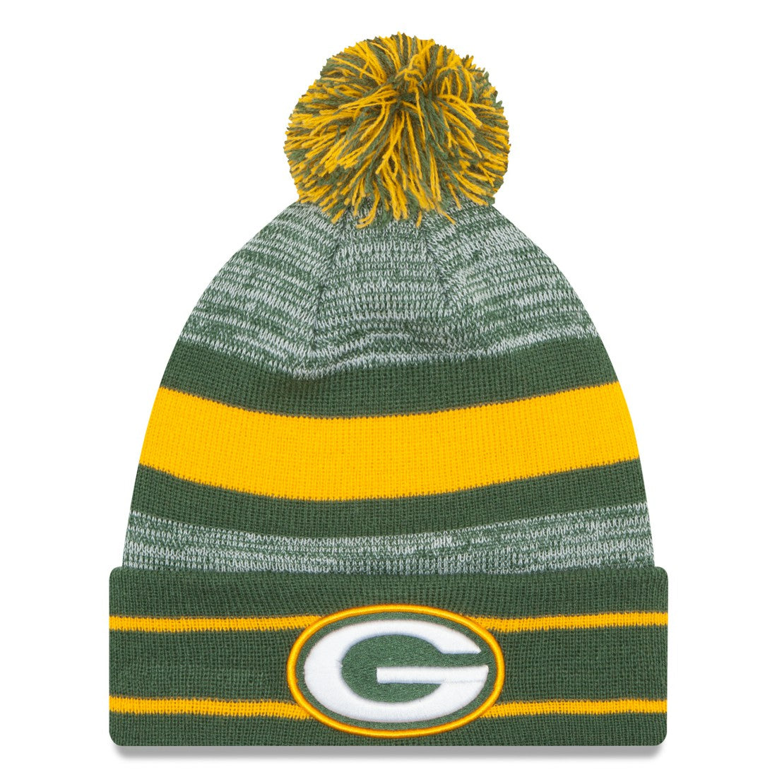 Green Bay Packers New Era Team Logo Cuffed Knit Hat with Pom