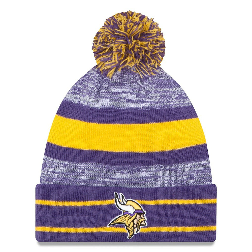 Minnesota Vikings New Era Team Logo Cuffed Knit Hat with Pom