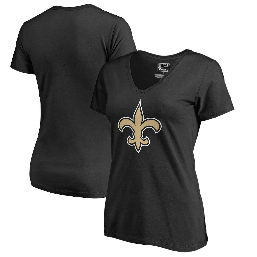 New Orleans Saints  Women's Primary Team Logo V-Neck T-Shirt