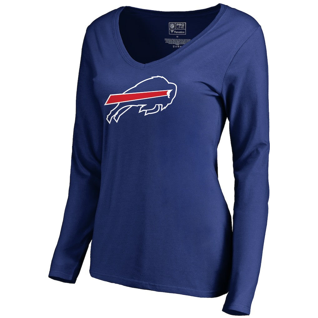 Buffalo Bills  Women's Primary Logo V-Neck Long-Sleeve T-Shirt