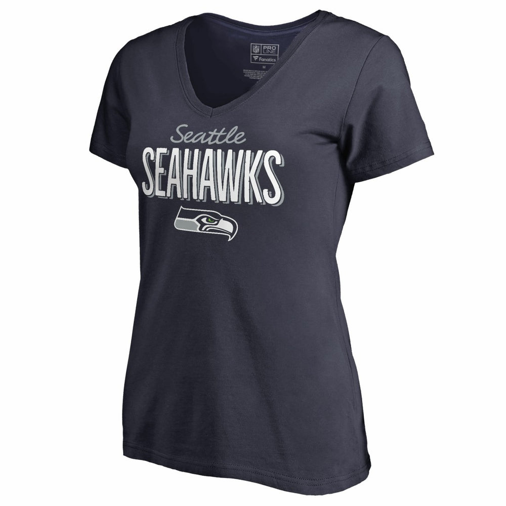 Seattle Seahawks  Women's Nostalgia V-Neck T-Shirt