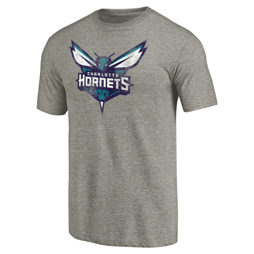 Charlotte Hornets Distressed Team Logo Tri-Blend T-Shirt New