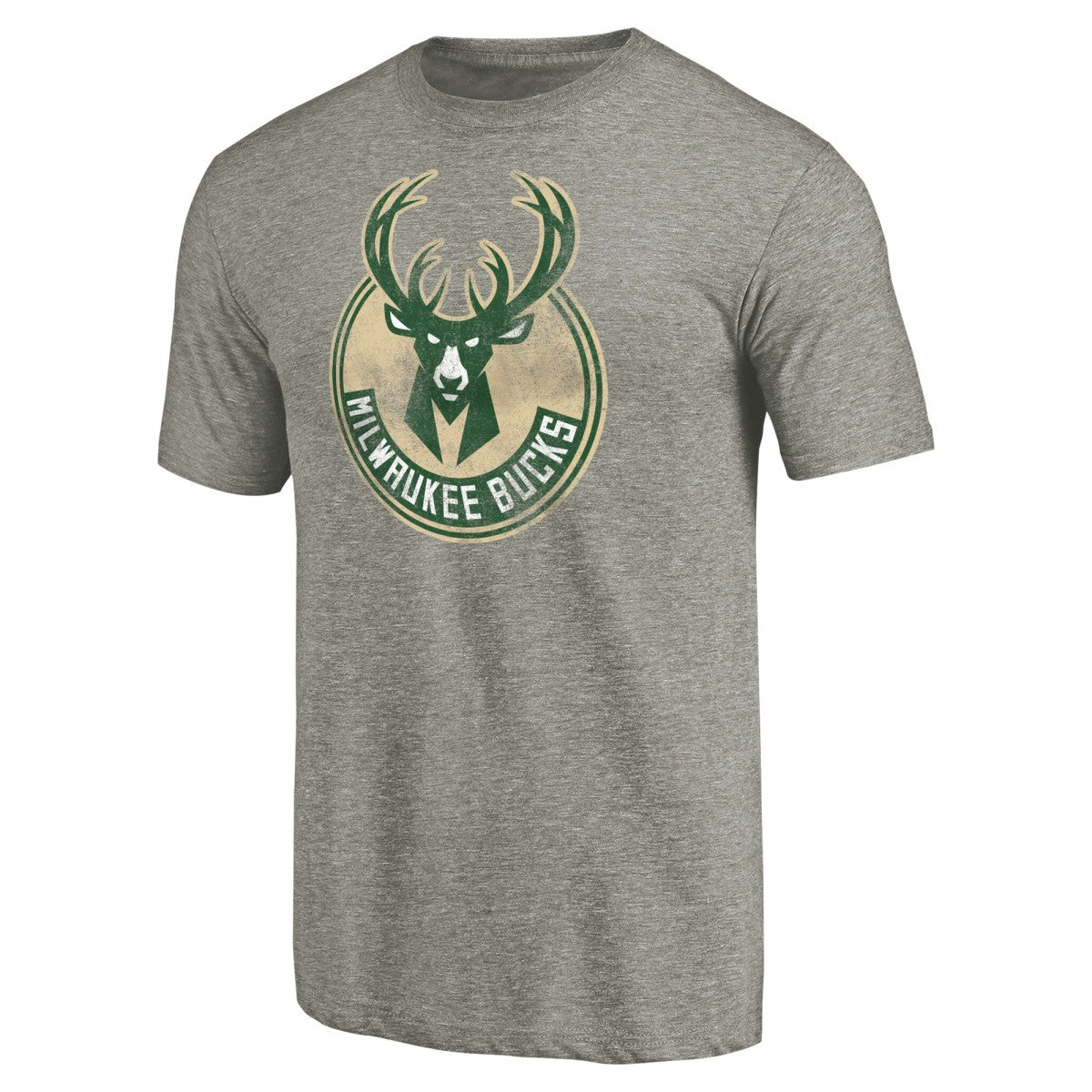 Milwaukee Bucks Distressed Team Logo Tri-Blend T-Shirt Online