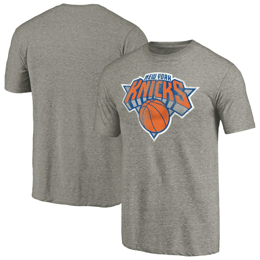 New York Knicks Distressed Team Logo Tri-Blend T-Shirt On Sale