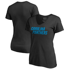 Carolina Panthers  Women's Wordmark V-Neck T-Shirt