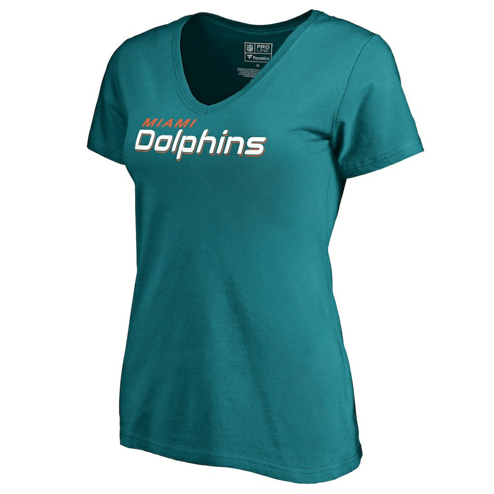 Miami Dolphins  Women's Wordmark V-Neck T-Shirt