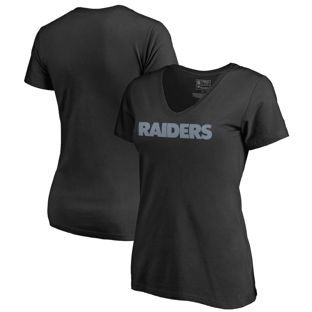 Las Vegas Raiders  Women's Wordmark V-Neck T-Shirt
