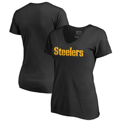 Pittsburgh Steelers  Women's Wordmark V-Neck T-Shirt