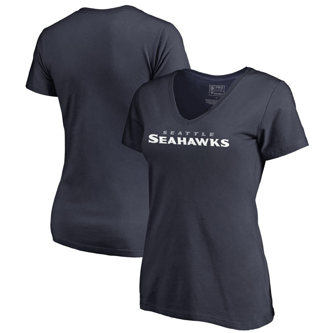 Seattle Seahawks  Women's Wordmark V-Neck T-Shirt