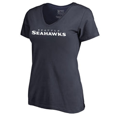 Seattle Seahawks  Women's Wordmark V-Neck T-Shirt