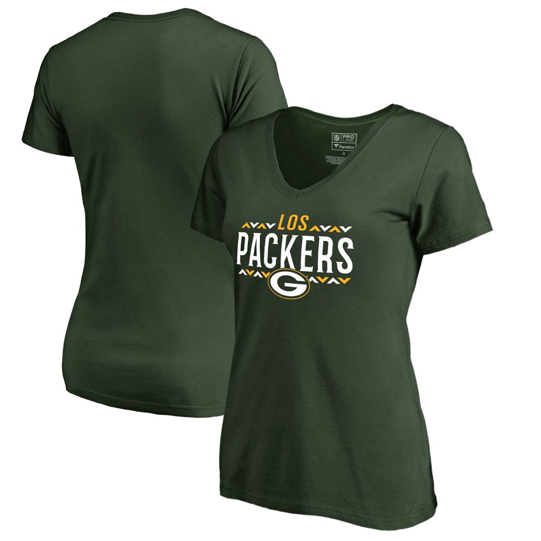 Green Bay Packers  Women's Arriba V-Neck T-Shirt