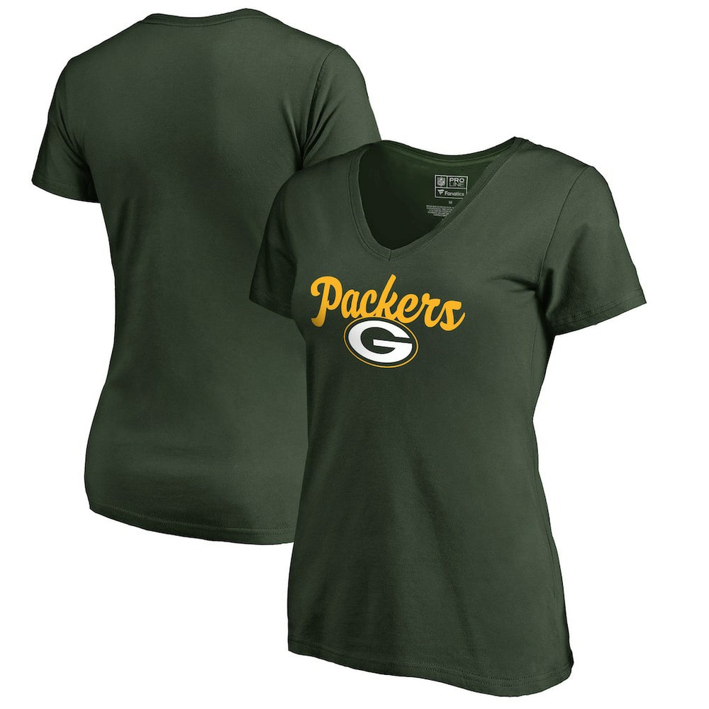 Green Bay Packers  Women's Freehand V-Neck T-Shirt