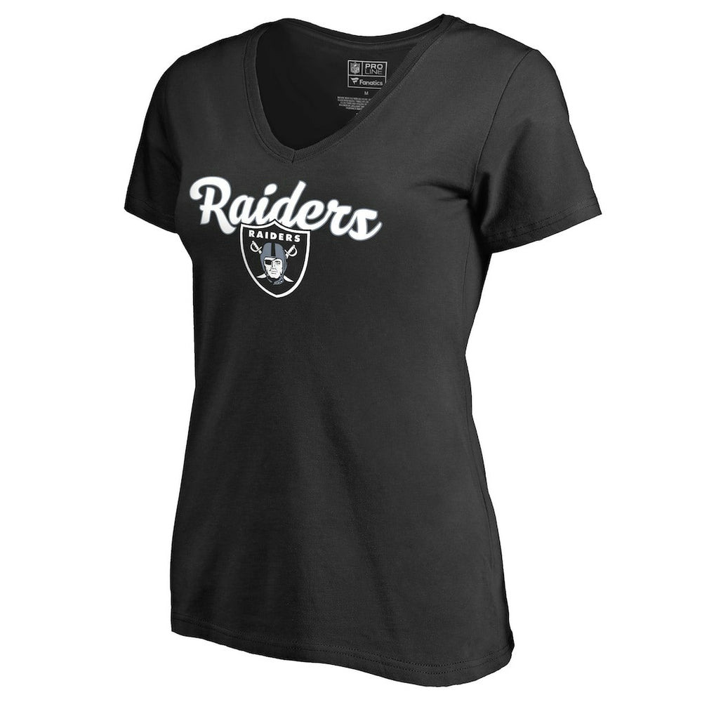 Las Vegas Raiders  Women's Freehand V-Neck T-Shirt