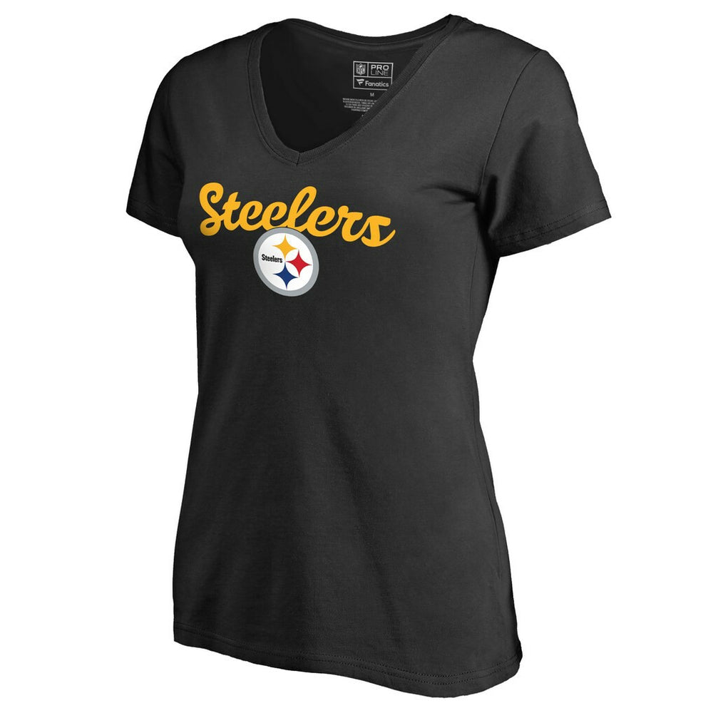 Pittsburgh Steelers  Women's Freehand V-Neck T-Shirt