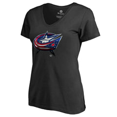 Columbus Blue Jackets Women's Midnight Mascot V-Neck T-Shirt Outlet