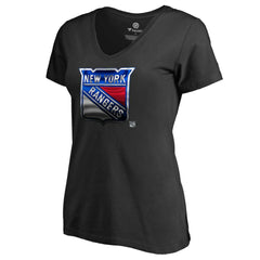 New York Rangers Women's Midnight Mascot V-Neck T-Shirt Discount