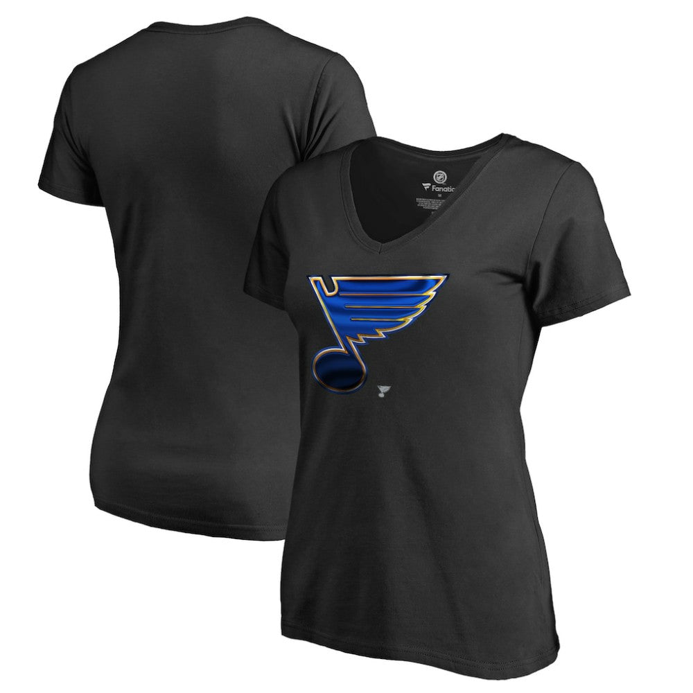 St. Louis Blues Women's Midnight Mascot V-Neck T-Shirt On Sale