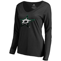 Dallas Stars Women's Midnight Mascot Long Sleeve V-Neck T-Shirt Outlet