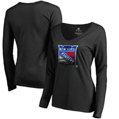 New York Rangers Women's Midnight Mascot Long Sleeve V-Neck T-Shirt Online