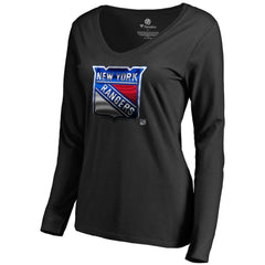 New York Rangers Women's Midnight Mascot Long Sleeve V-Neck T-Shirt Online
