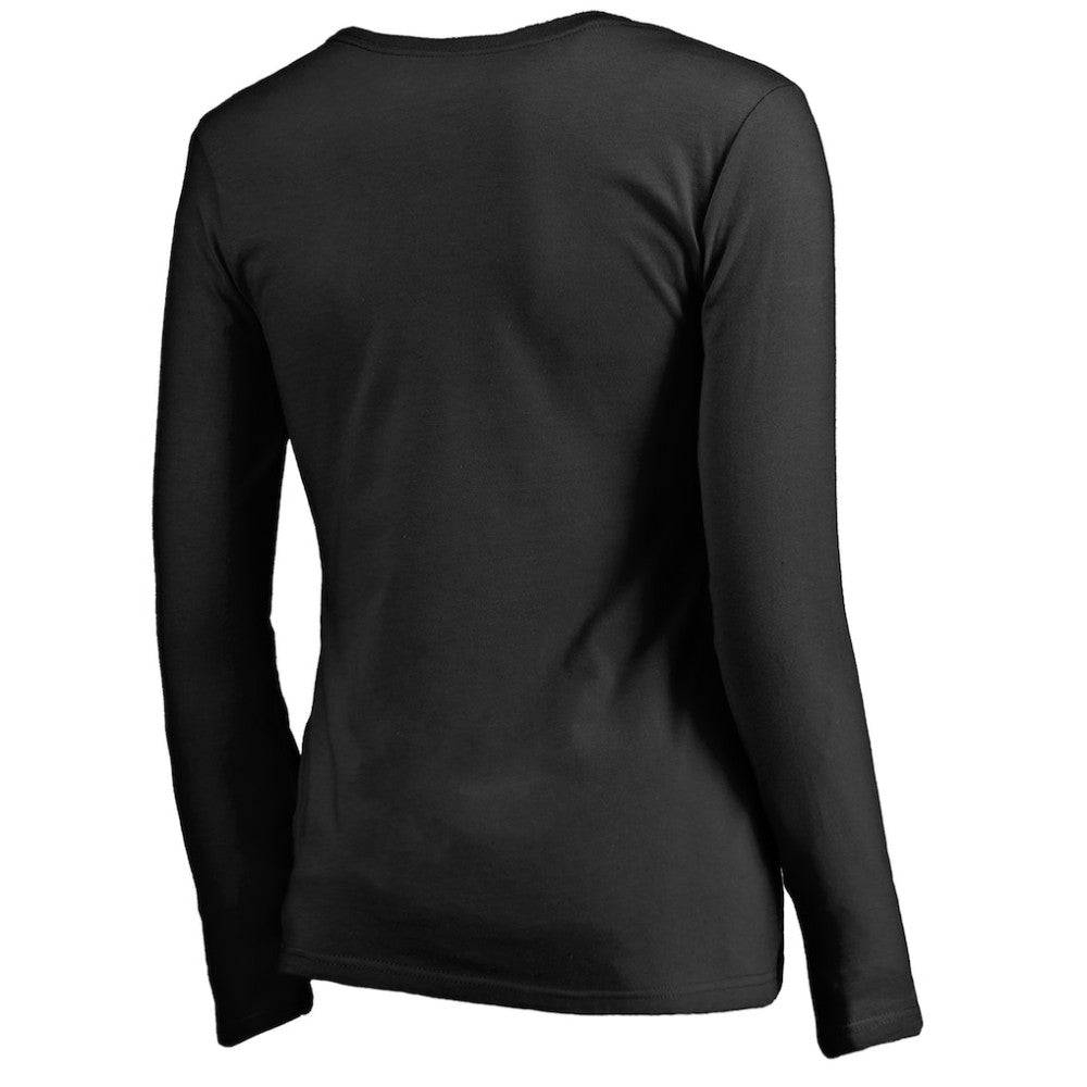 San Jose Sharks Women's Midnight Mascot Long Sleeve V-Neck T-Shirt Sale