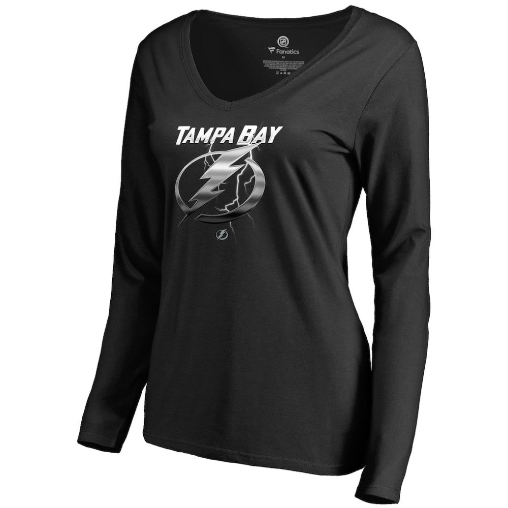 Tampa Bay Lightning Women's Midnight Mascot Long Sleeve V-Neck T-Shirt Discount