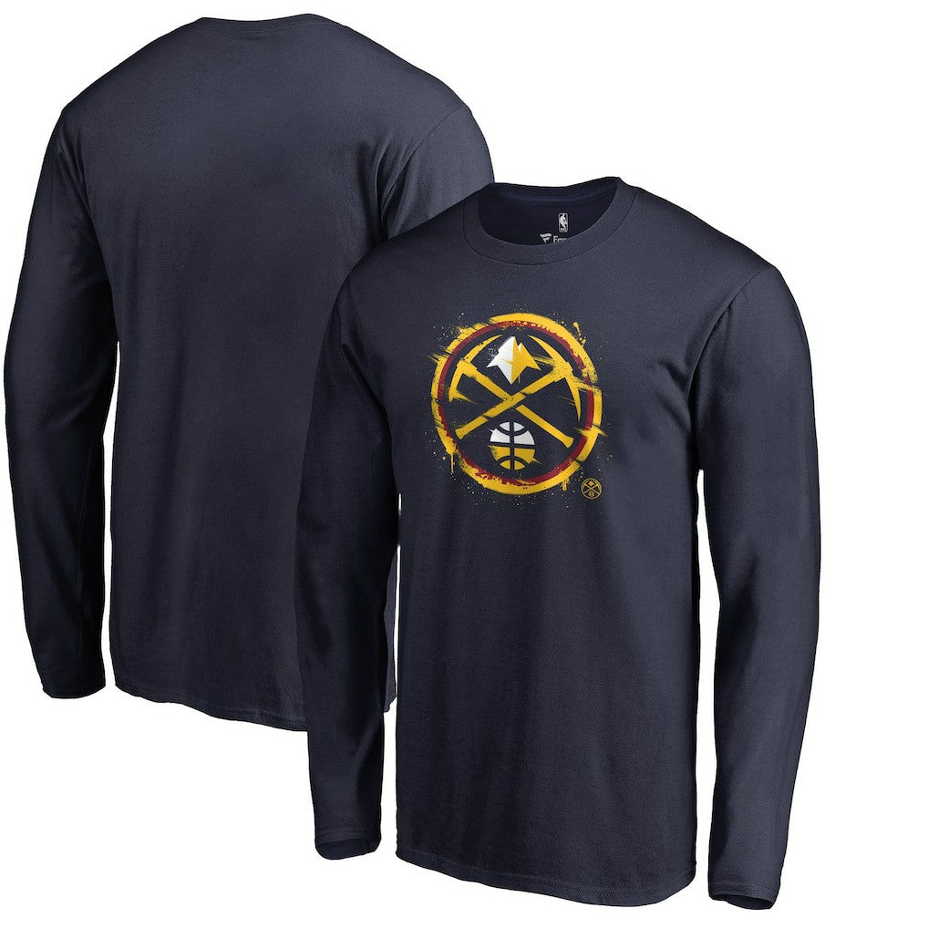 Denver Nuggets Splatter Logo Long Sleeve T-Shirt sale Outlet