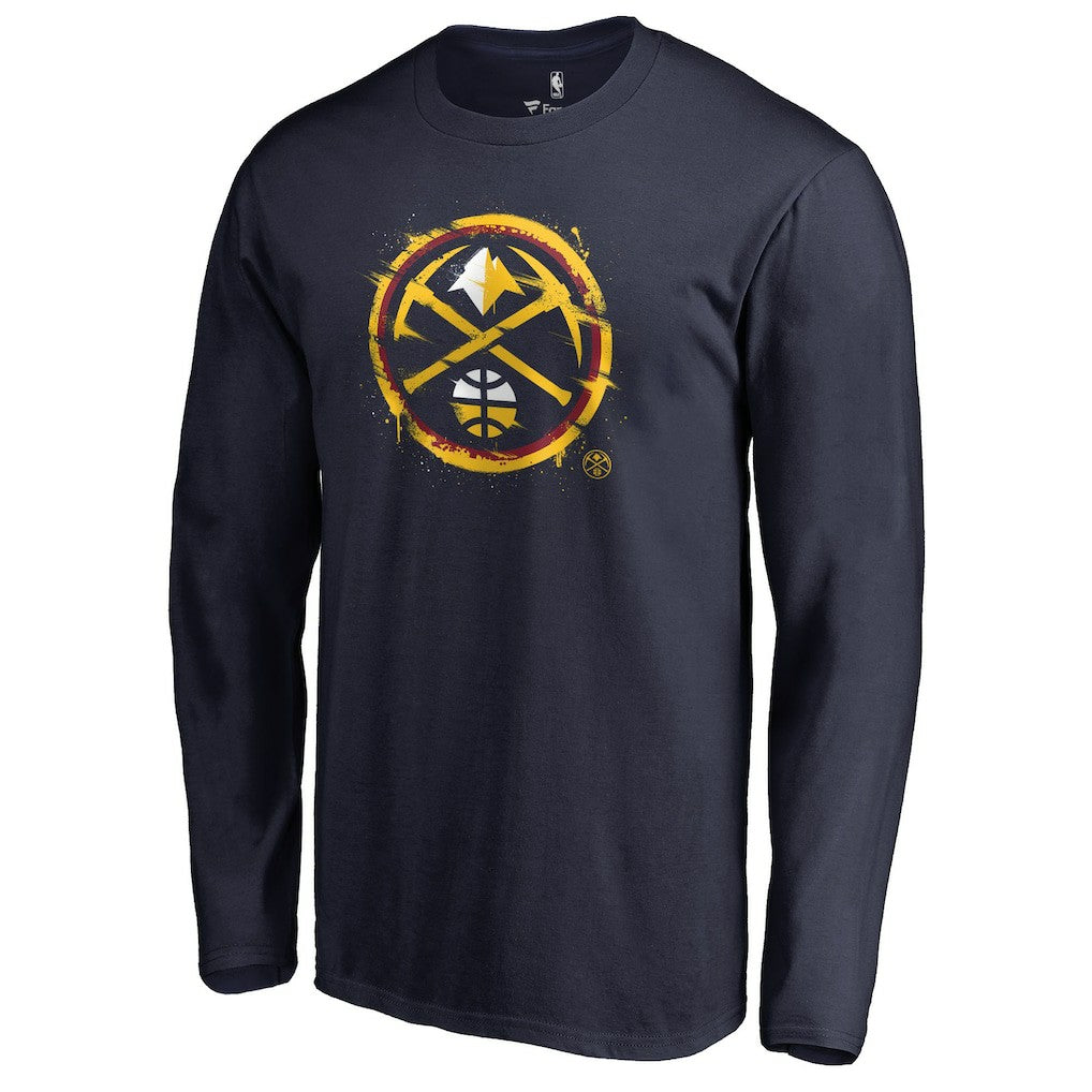 Denver Nuggets Splatter Logo Long Sleeve T-Shirt sale Outlet