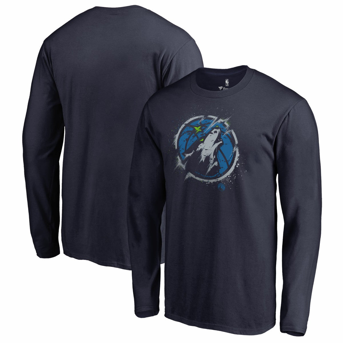 Minnesota Timberwolves Splatter Logo Long Sleeve T-Shirt Online