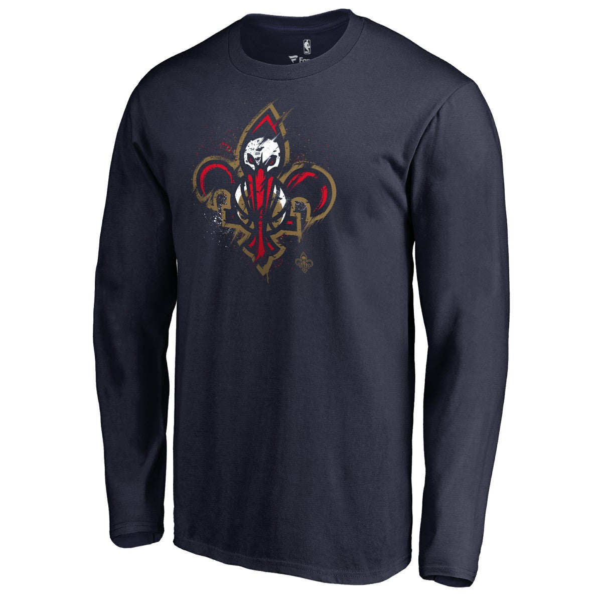 New Orleans Pelicans Splatter Logo Long Sleeve T-Shirt Discount