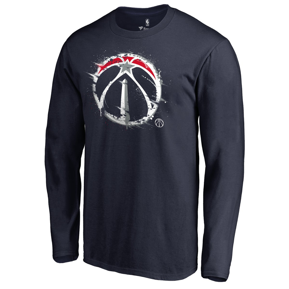 Washington Wizards Splatter Logo Long Sleeve T-Shirt On Sale