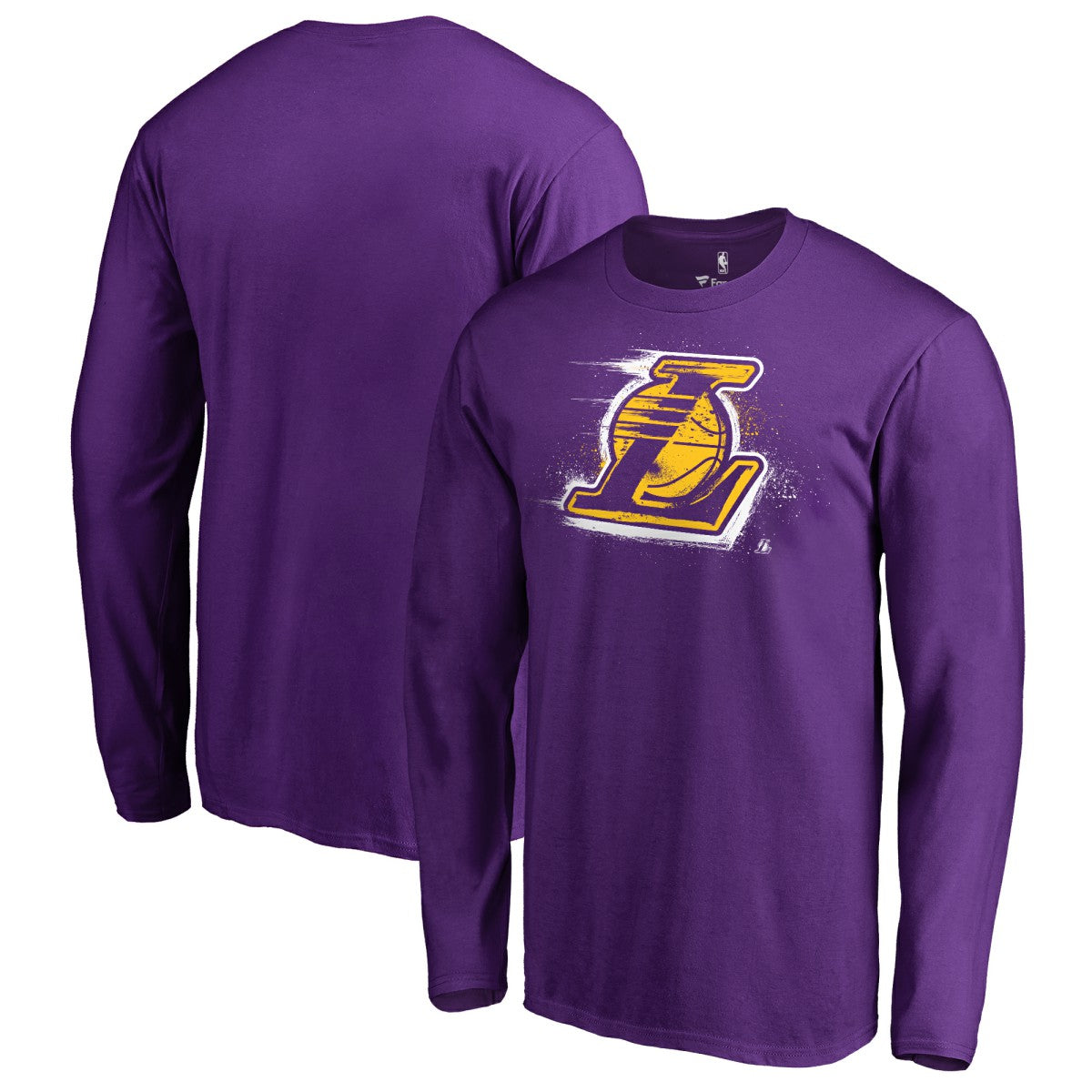 Los Angeles Lakers Splatter Logo Long Sleeve T-Shirt On Sale