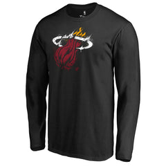 Miami Heat Splatter Logo Long Sleeve T-Shirt Discount