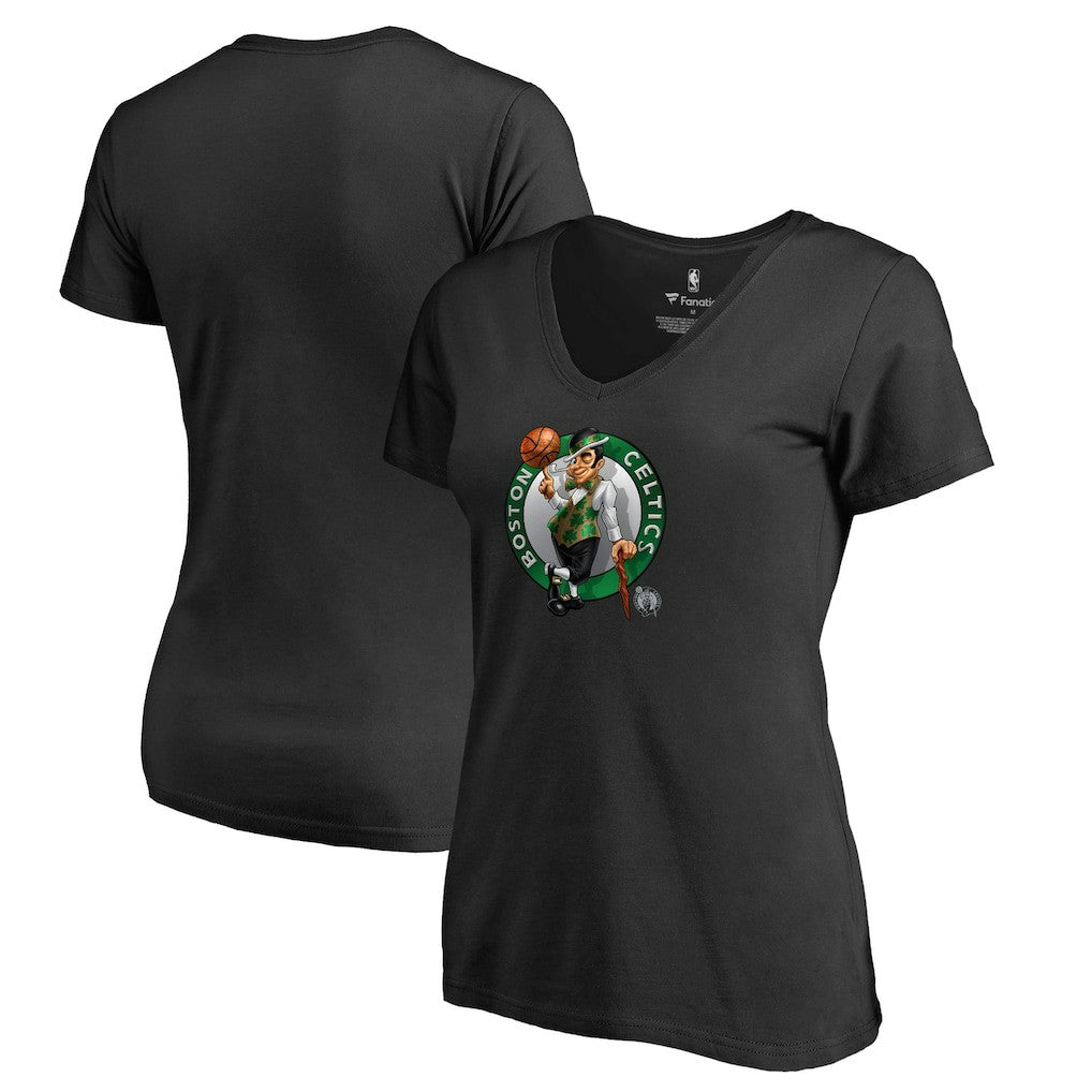 Boston Celtics Women's Midnight Mascot V-Neck T-Shirt On Sale