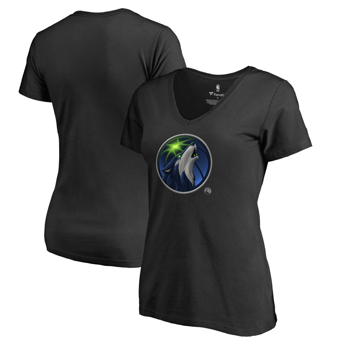 Minnesota Timberwolves Women's Midnight Mascot V-Neck T-Shirt On Sale