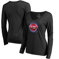 Detroit Pistons Women's Midnight Mascot Long Sleeve V-Neck T-Shirt sale Online