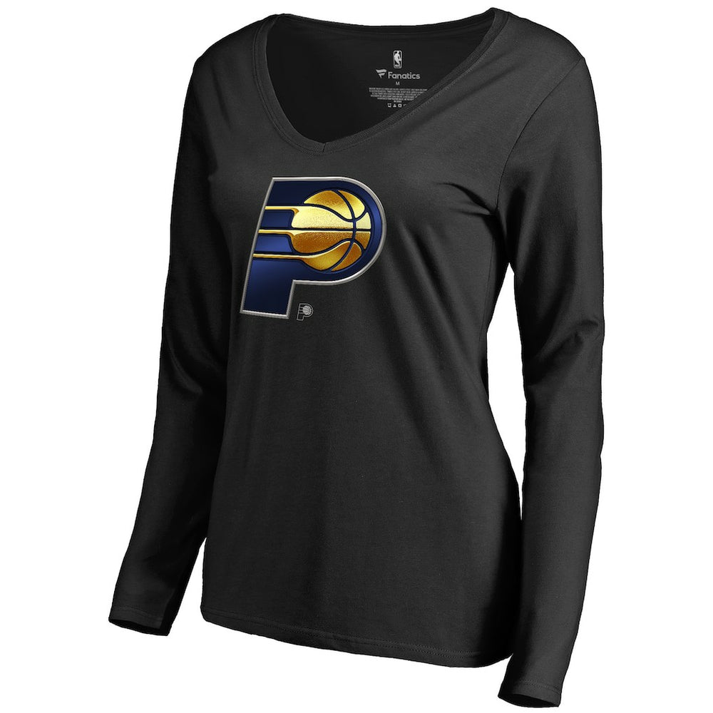 Indiana Pacers Women's Midnight Mascot Long Sleeve V-Neck T-Shirt For Sale