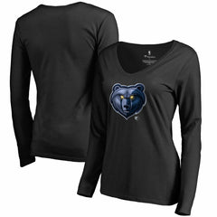 Memphis Grizzlies Women's Midnight Mascot Long Sleeve V-Neck T-Shirt Outlet