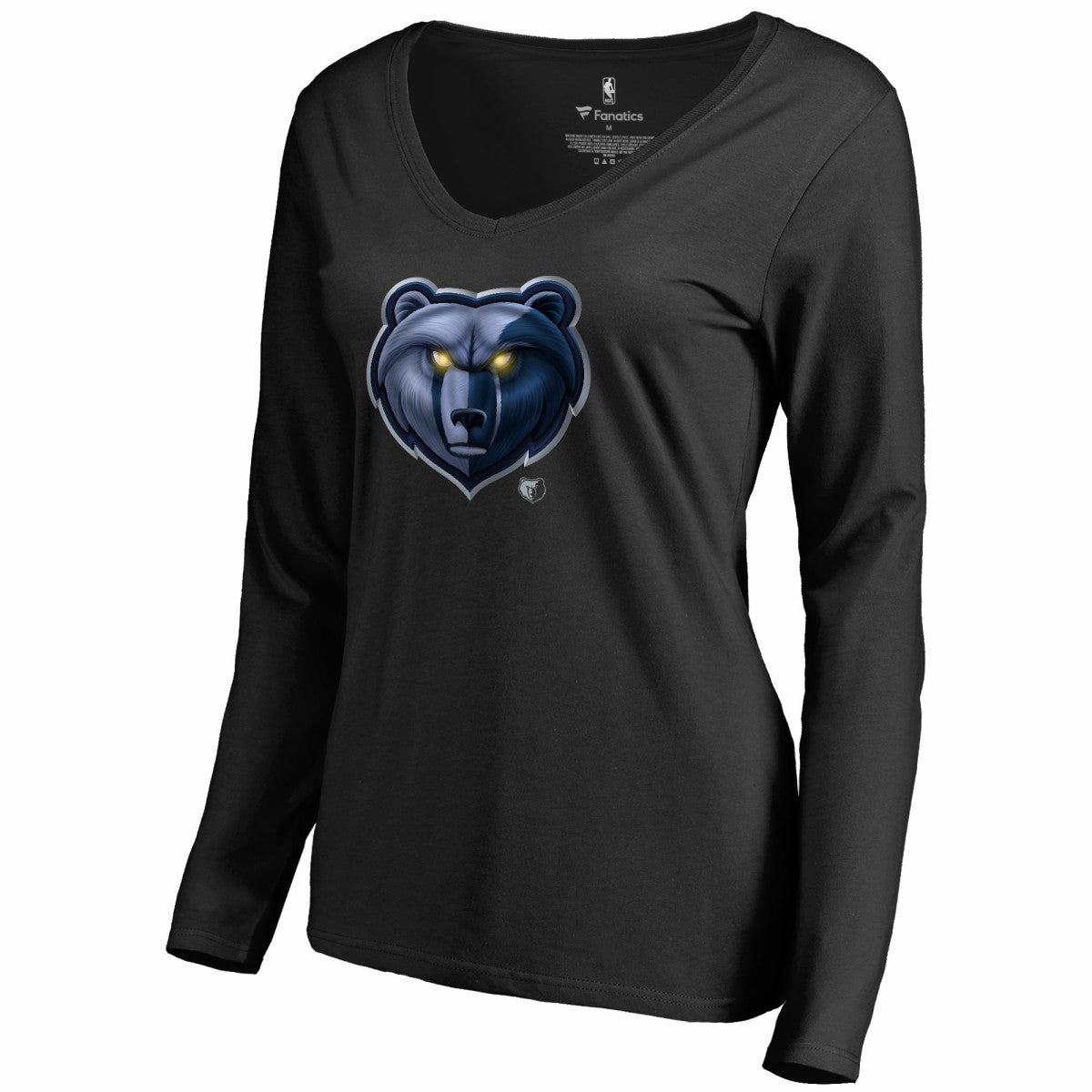 Memphis Grizzlies Women's Midnight Mascot Long Sleeve V-Neck T-Shirt Outlet