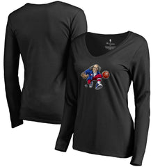Philadelphia 76ers Women's Midnight Mascot Long Sleeve V-Neck T-Shirt Discount