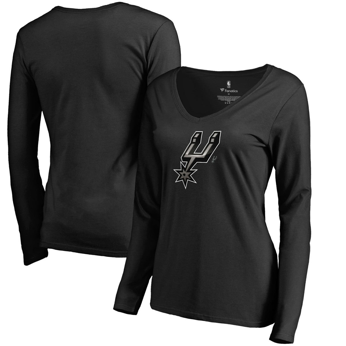 San Antonio Spurs Women's Midnight Mascot Long Sleeve V-Neck T-Shirt Discount