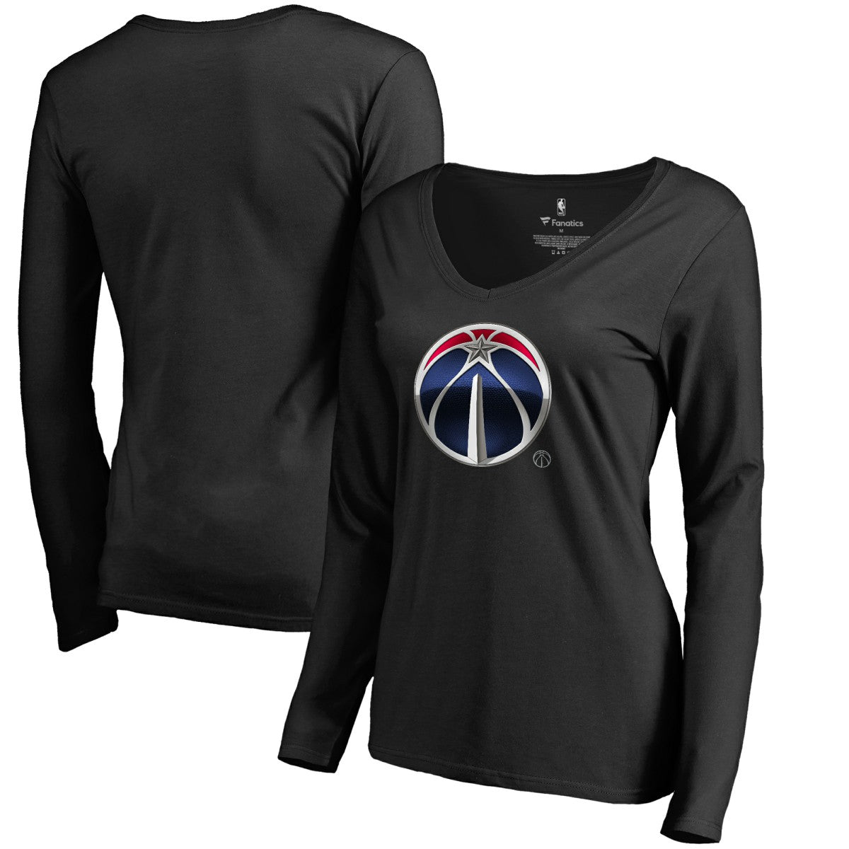 Washington Wizards Women's Midnight Mascot Long Sleeve V-Neck T-Shirt On Sale