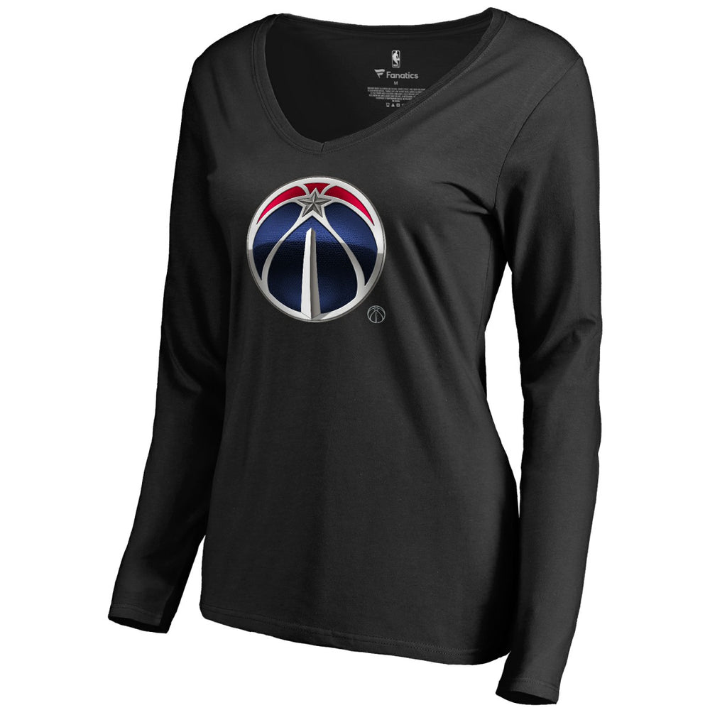 Washington Wizards Women's Midnight Mascot Long Sleeve V-Neck T-Shirt On Sale
