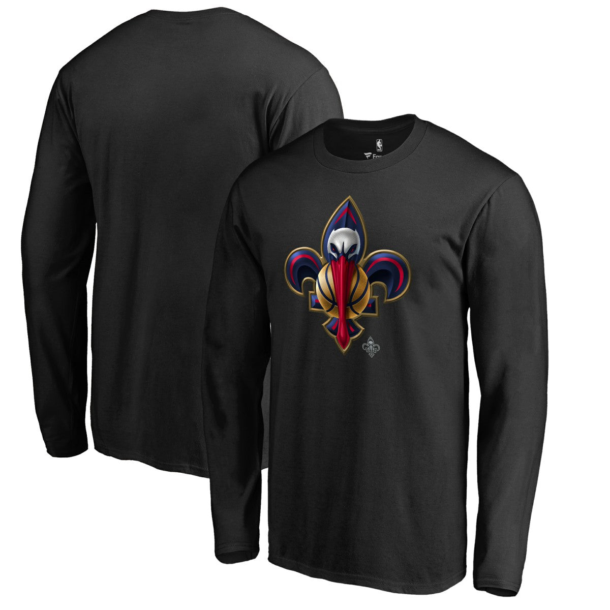New Orleans Pelicans Midnight Mascot Long Sleeve T-Shirt Outlet