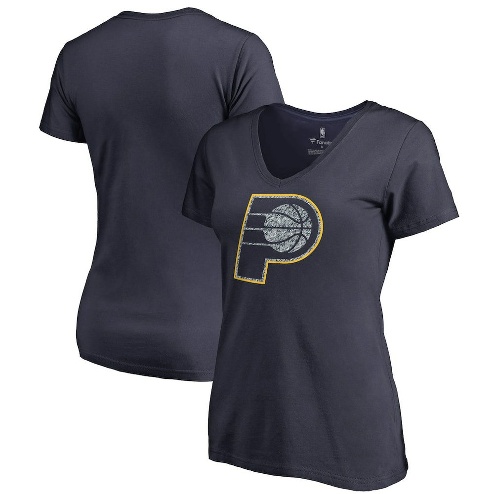 Indiana Pacers Women's Static Logo V-Neck T-Shirt New
